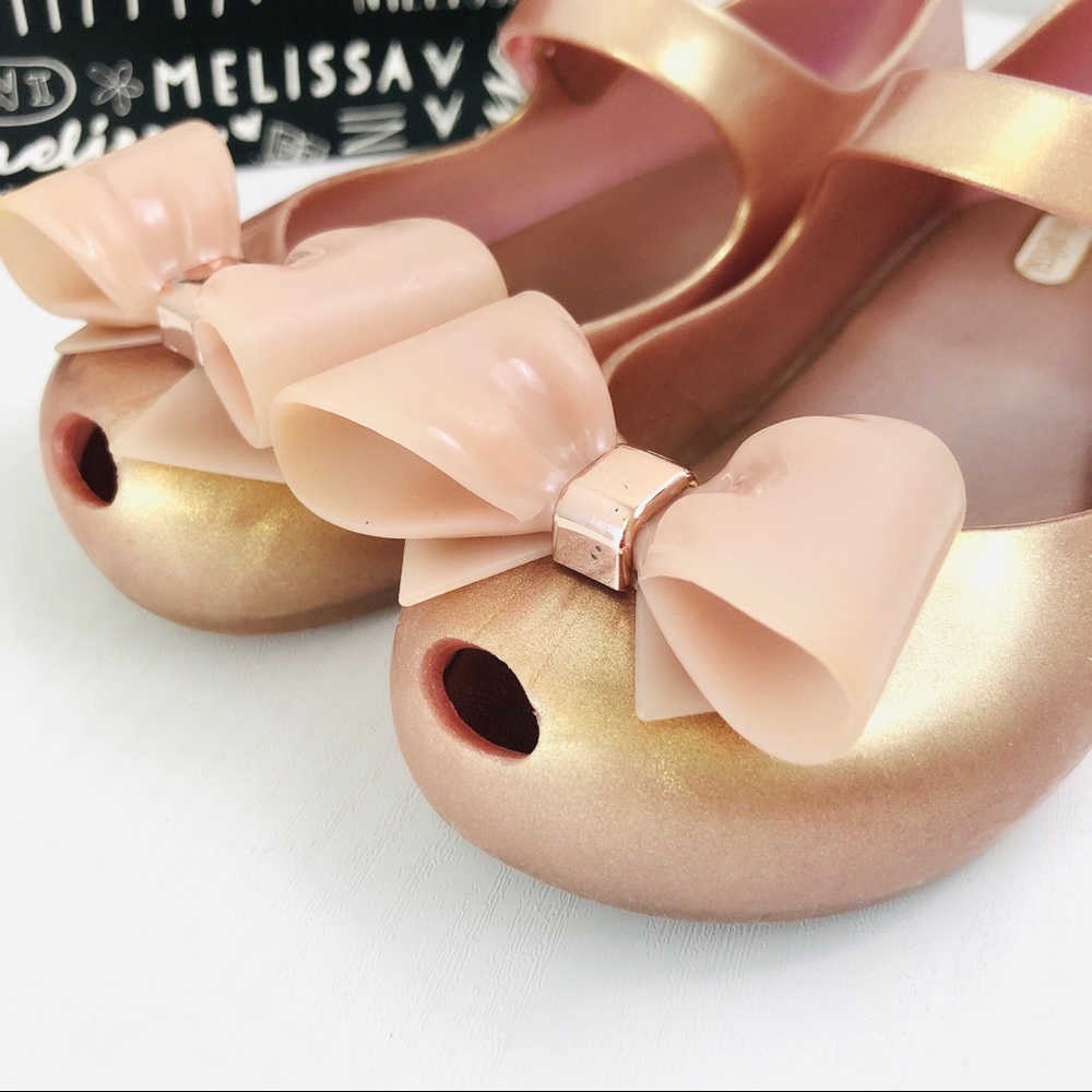 Mini Melissa Ultra girl shoes with bow: Metallic Pink girl 12